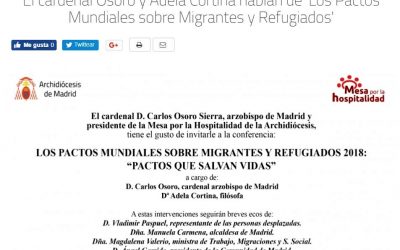Unos en Nemi, otros aquí, con Carlos, Adela, Carmena, Francisco y la ONU